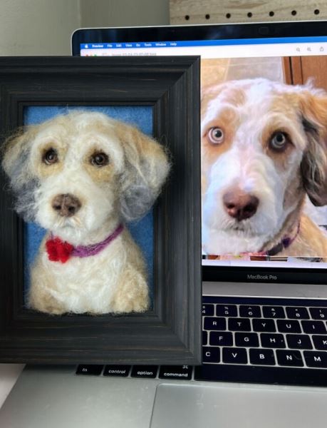 Художница делает из валяной шерсти реалистичные портреты собак (24 фото)