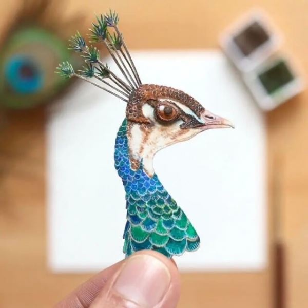 Красивые миниатюры птиц, вырезанные из бумаги (20 фото)