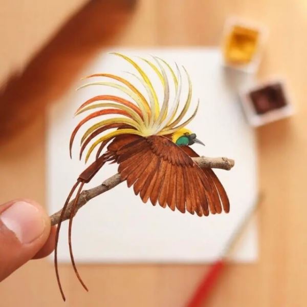 Красивые миниатюры птиц, вырезанные из бумаги (20 фото)